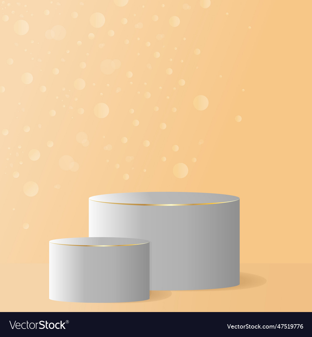 Two 3d podiums on the background with bokeh vector image Two 3d podiums on the background with bokeh