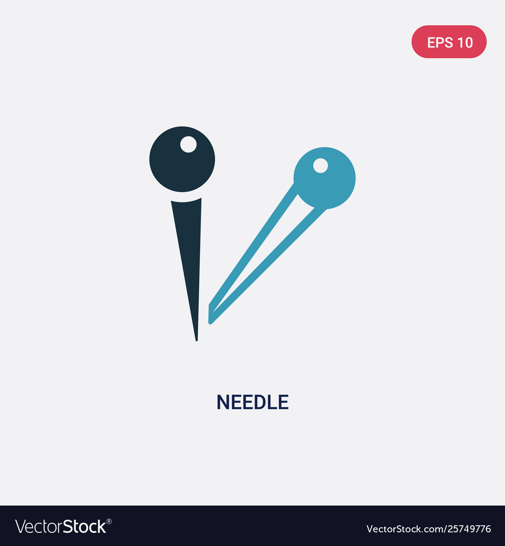 Two color needle icon from woman clothing concept