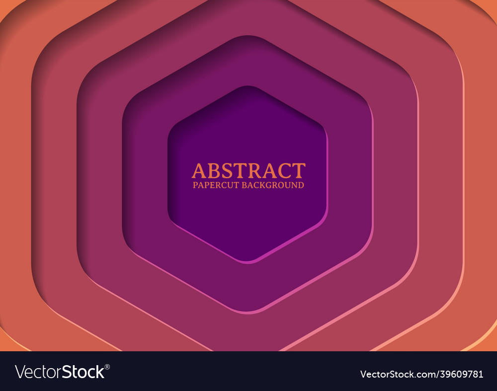Abstract hexagon papercut design background vector image Abstract hexagon papercut design background