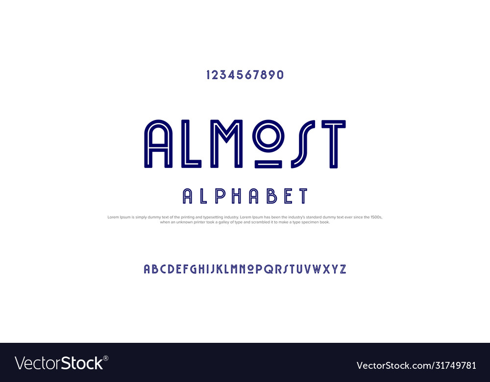 Almost font Vector Image Almost font