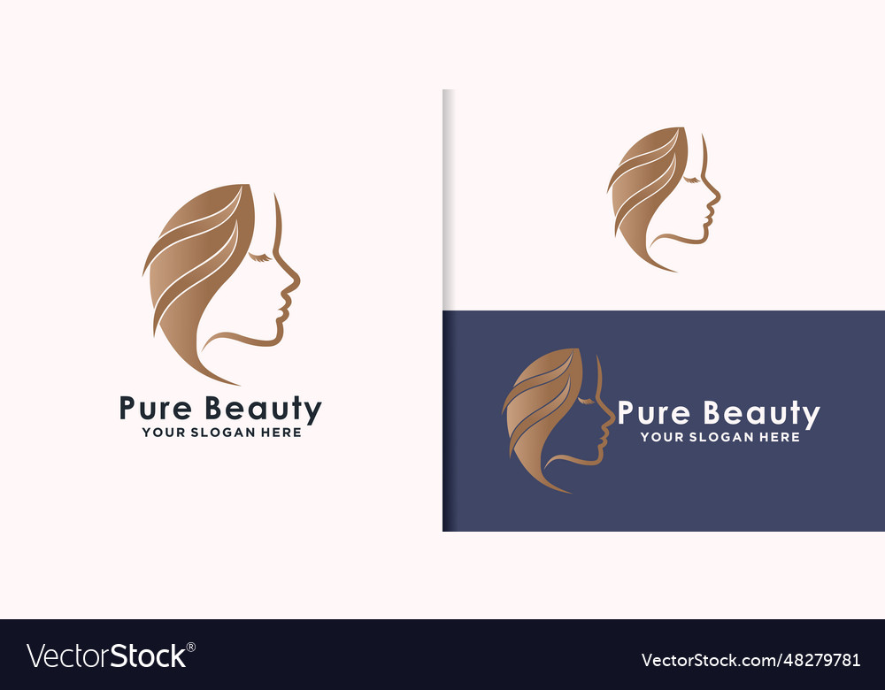 Beauty logo design with creative concept premium Vector Image