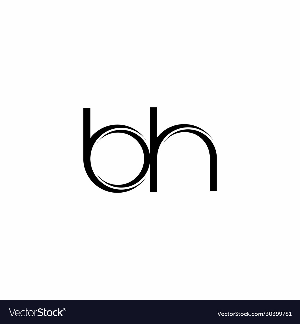 Bh logo monogram with slice rounded modern design Vector Image