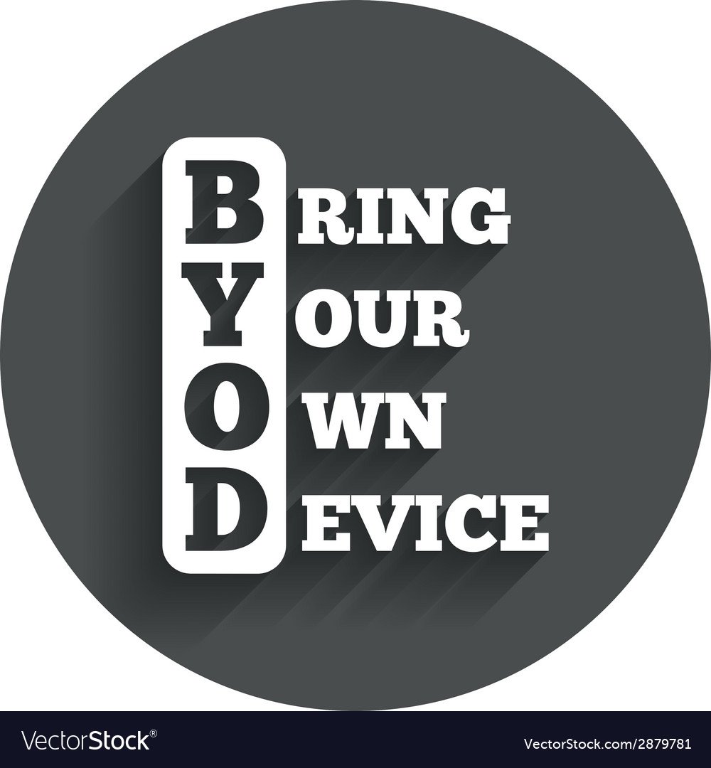 Byod Sign Icon Bring Your Own Device Symbol Vector Image 7889