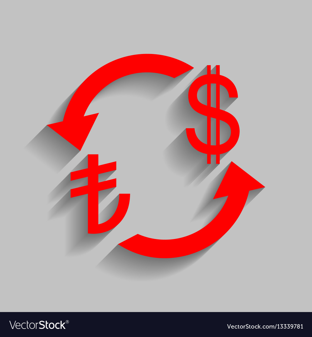 Currency exchange sign turkey lira and us dollar