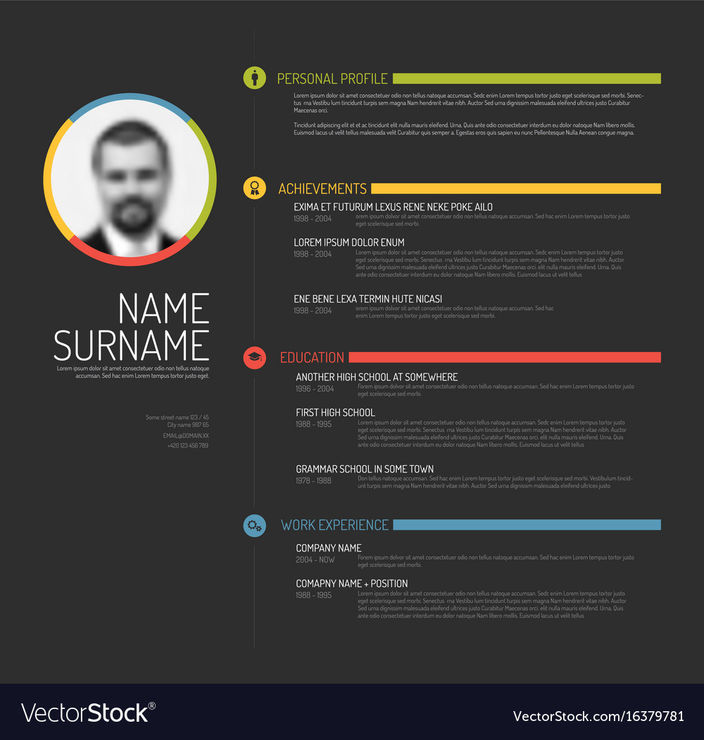 Cv resume template Royalty Free Vector Image - VectorStock