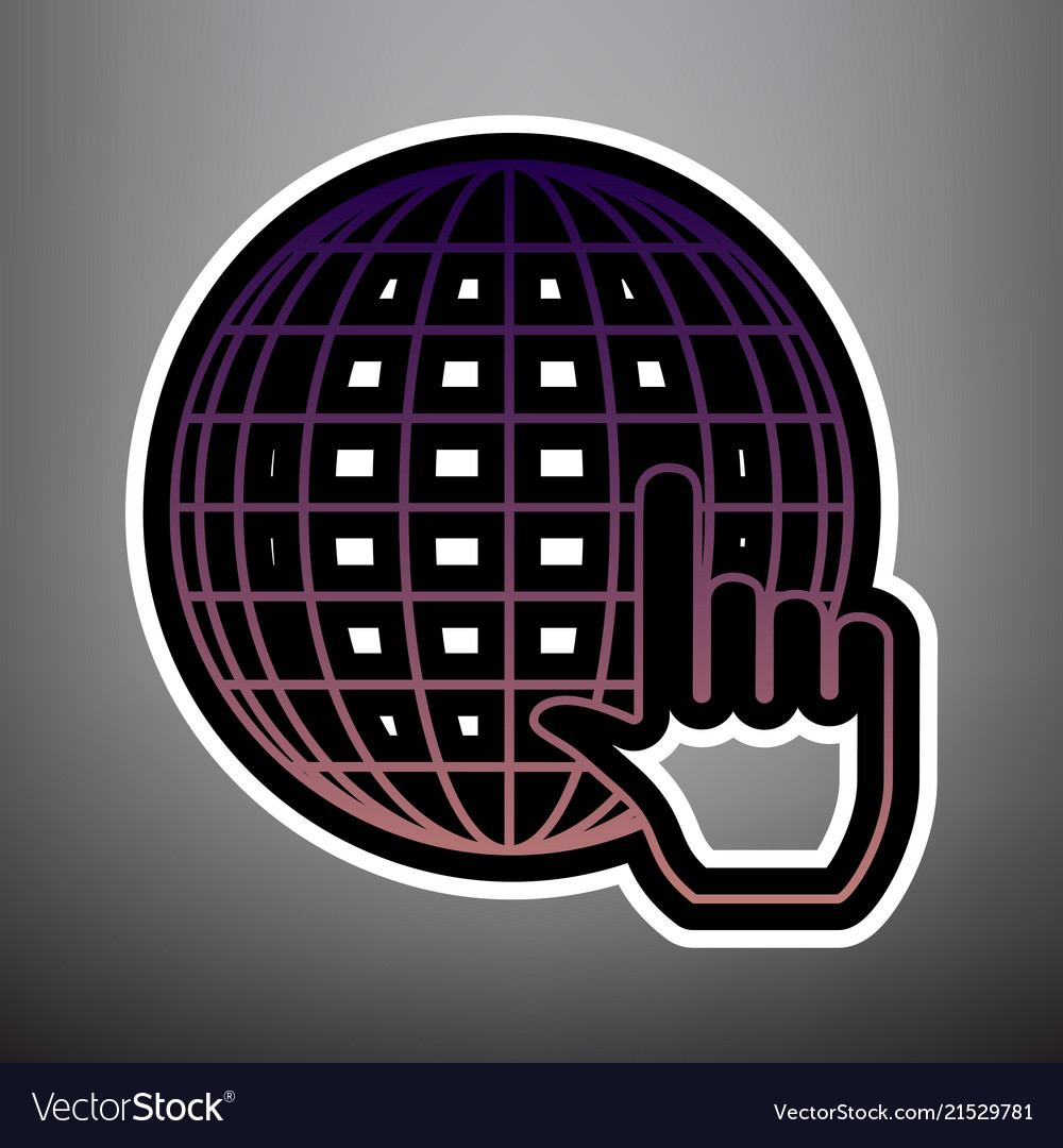 Earth globe with cursor violet gradient