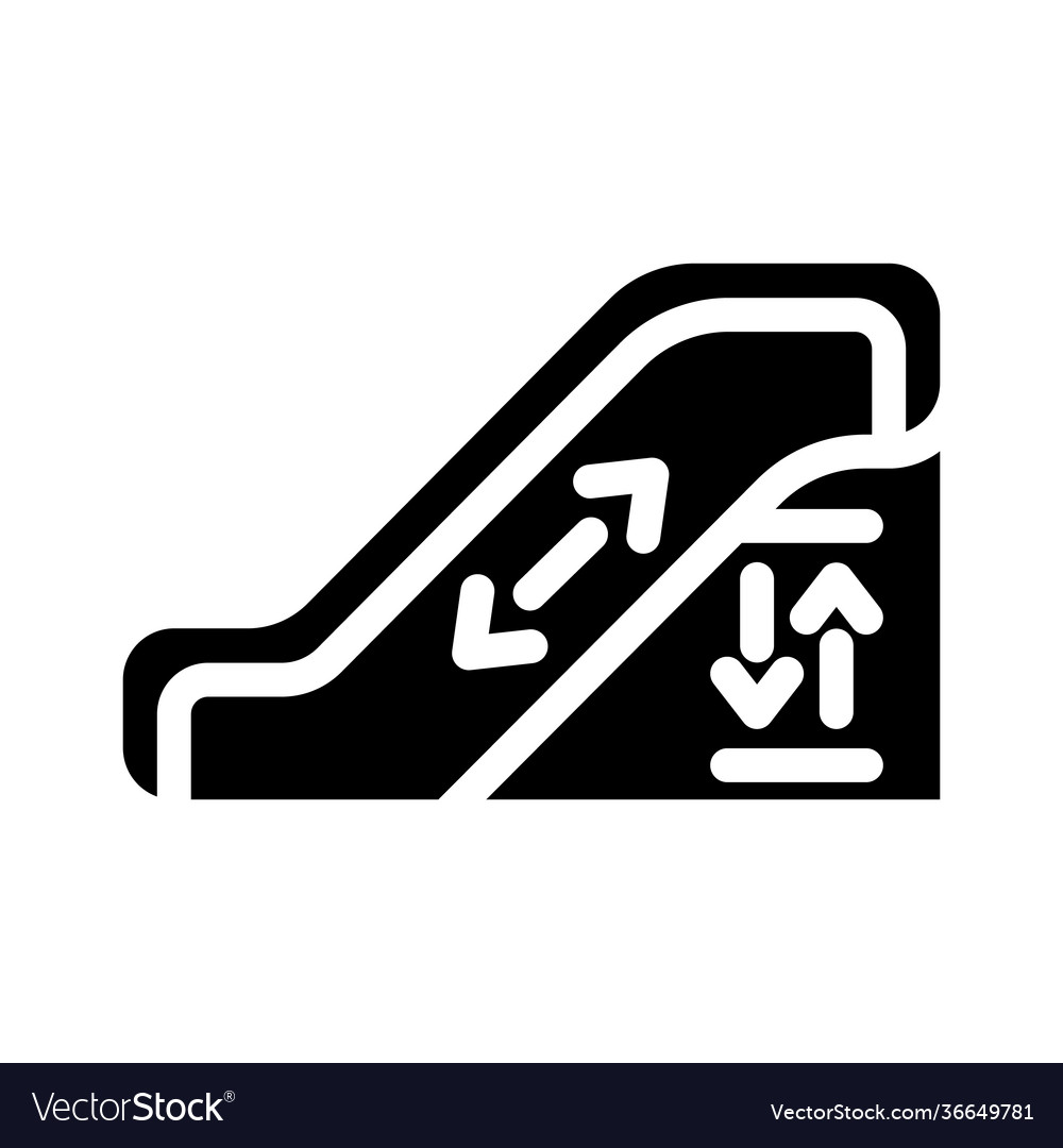 Escalator stair glyph icon Royalty Free Vector Image