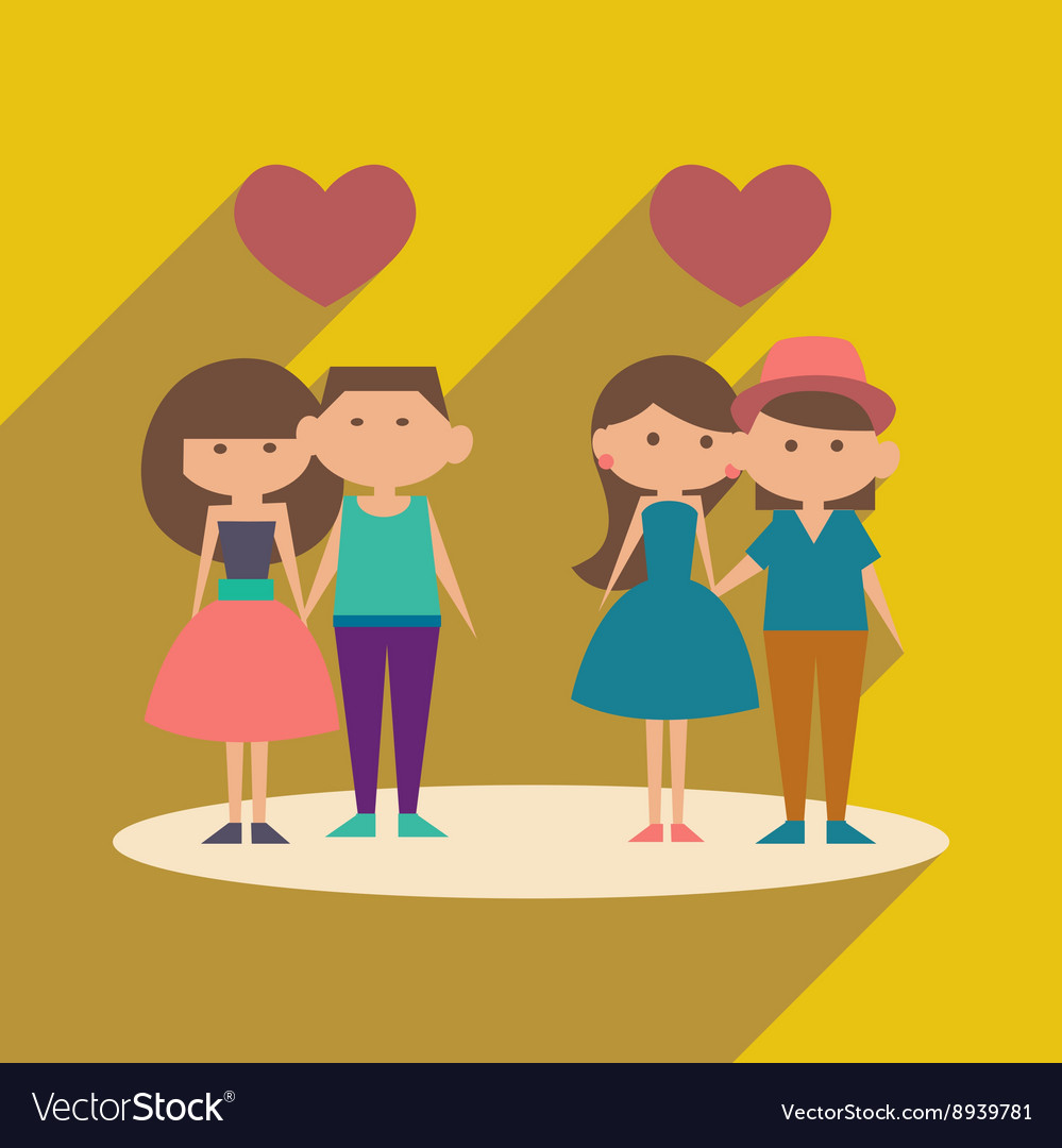 Flat with shadow icon and mobile application
