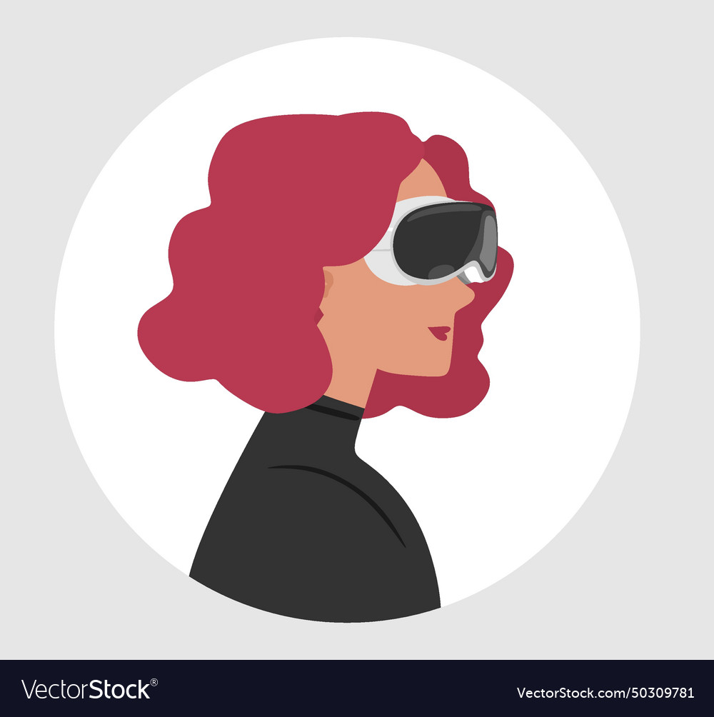Girl with spatial computing device vector image Girl with spatial computing device