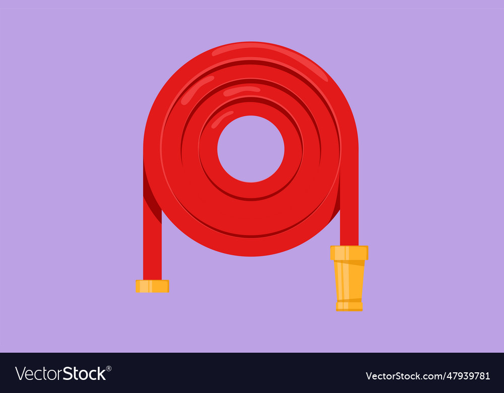 Graphic flat design drawing red fire hose logo