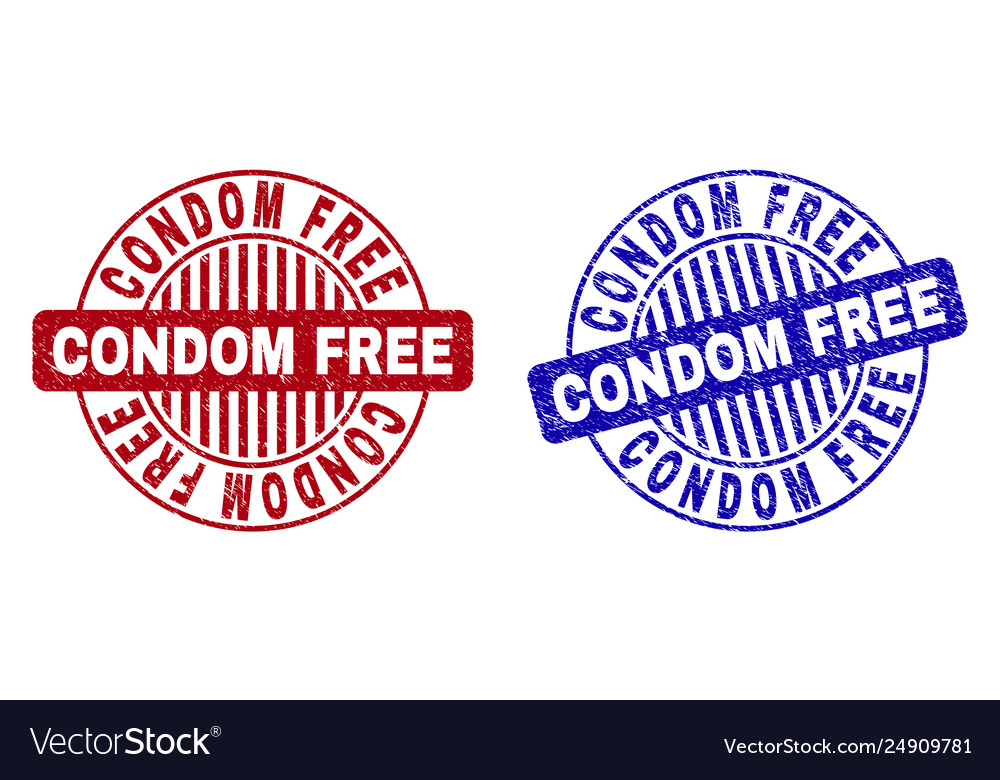 Grunge condom free scratched round stamp seals