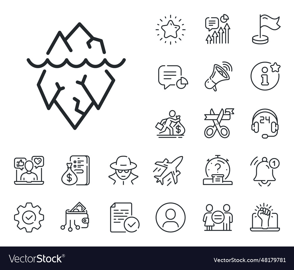 Iceberg line icon risk management sign salaryman