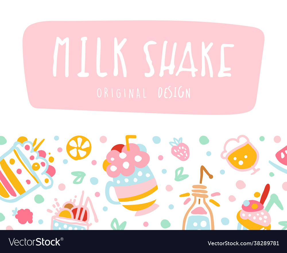 Milkshakes banner delicious healthy ice cream