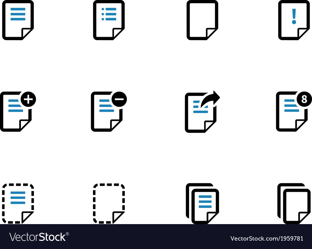 Note and Document Icons - Duotone Style