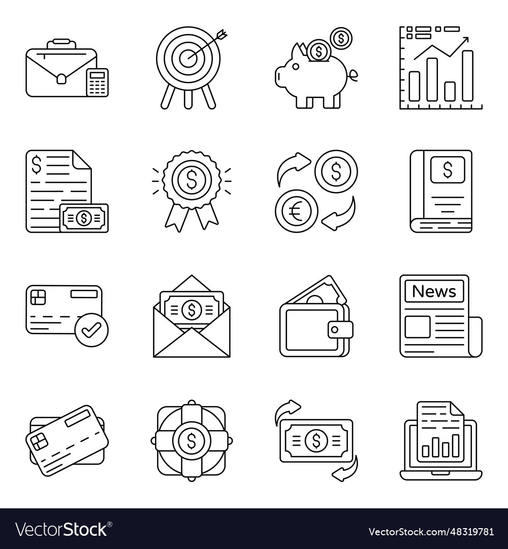 Pack of business linear icons