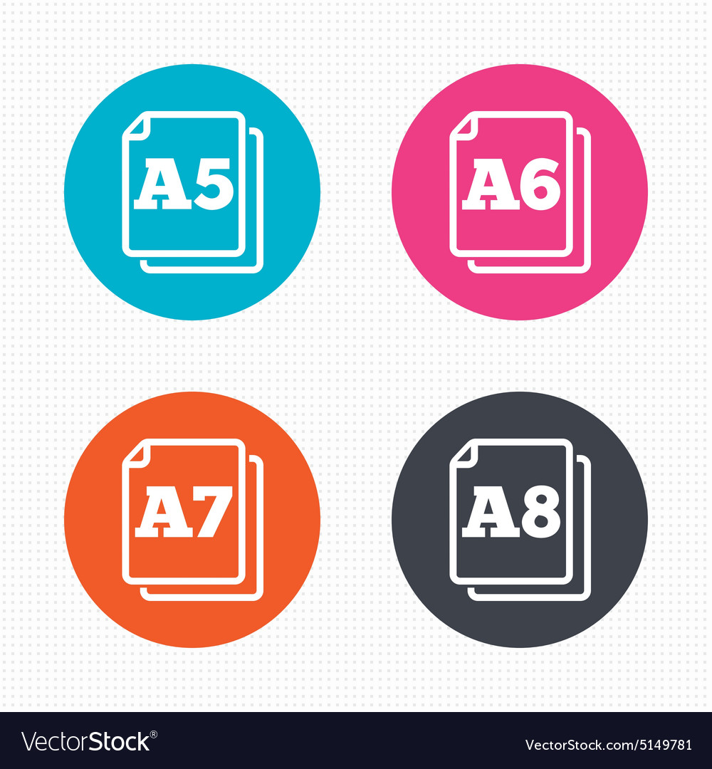 Paper size standard icons document symbol