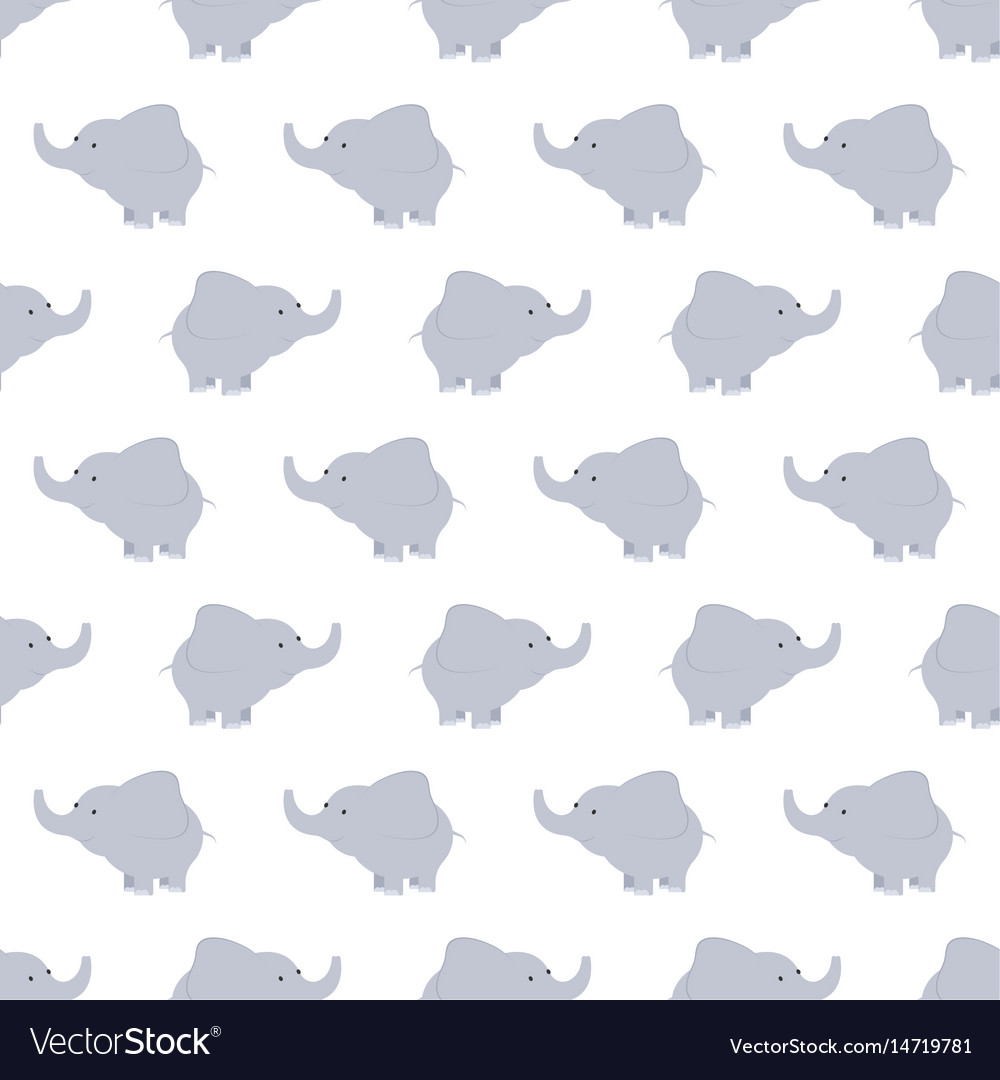 Pattern of blue and grey elephants background Vector Image
