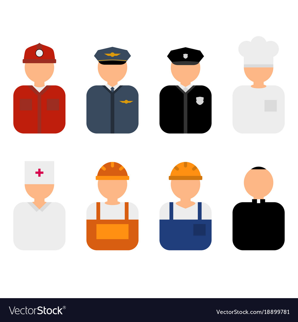 Professions flat characters Royalty Free Vector Image