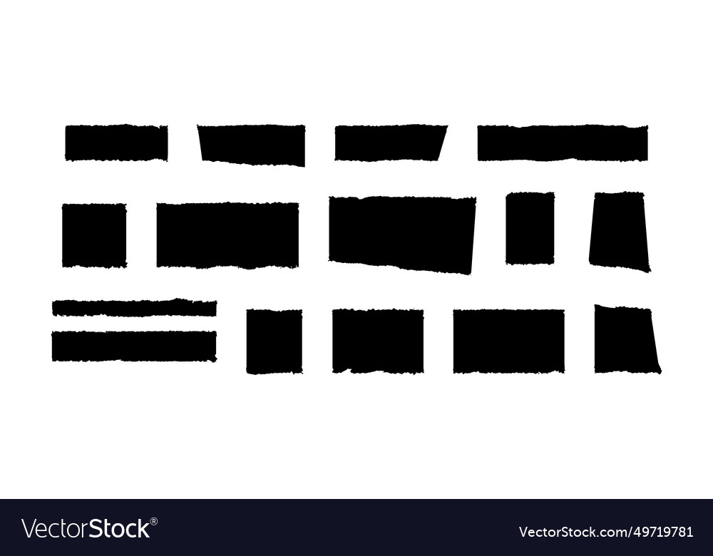 Rectangles paper with roughly torn edges vector image Rectangles paper with roughly torn edges