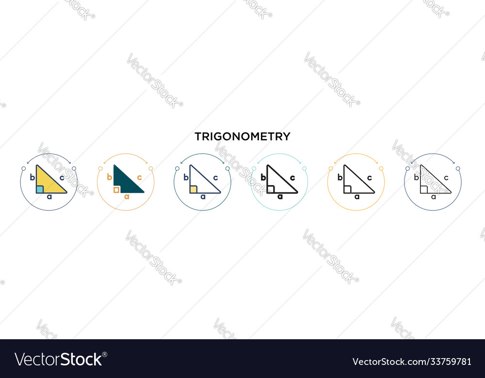 Trigonometrie-Symbol in gefüllter dünner Linie