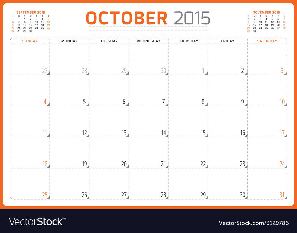 Calendar planner 2015 template week starts sunday