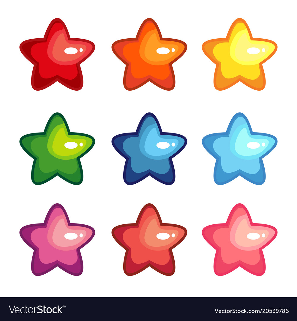 Cartoon shiny stars Royalty Free Vector Image VectorStock
