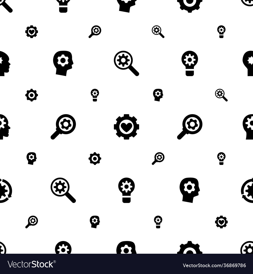 Cog icons pattern seamless white background