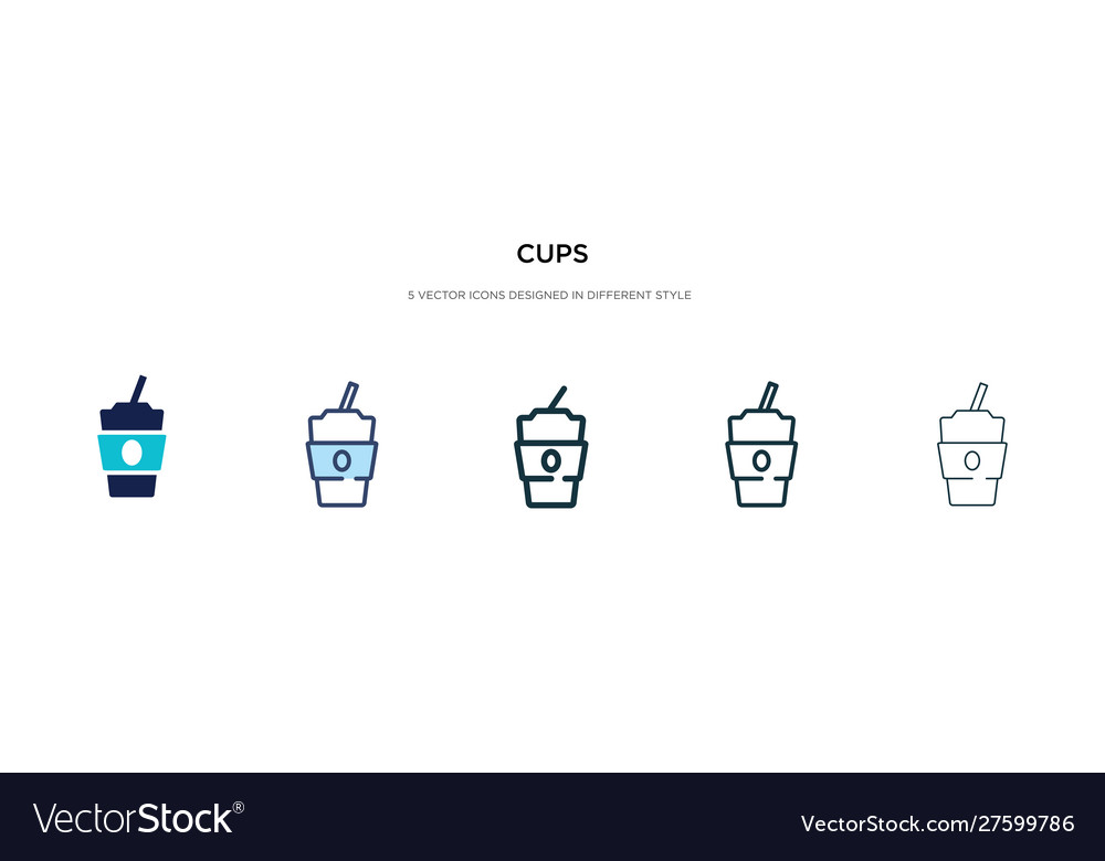 Cups icon in different style two colored