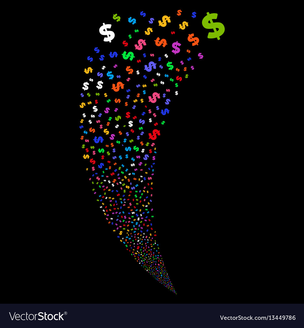 Dollar random stream Vector Image Dollar random stream