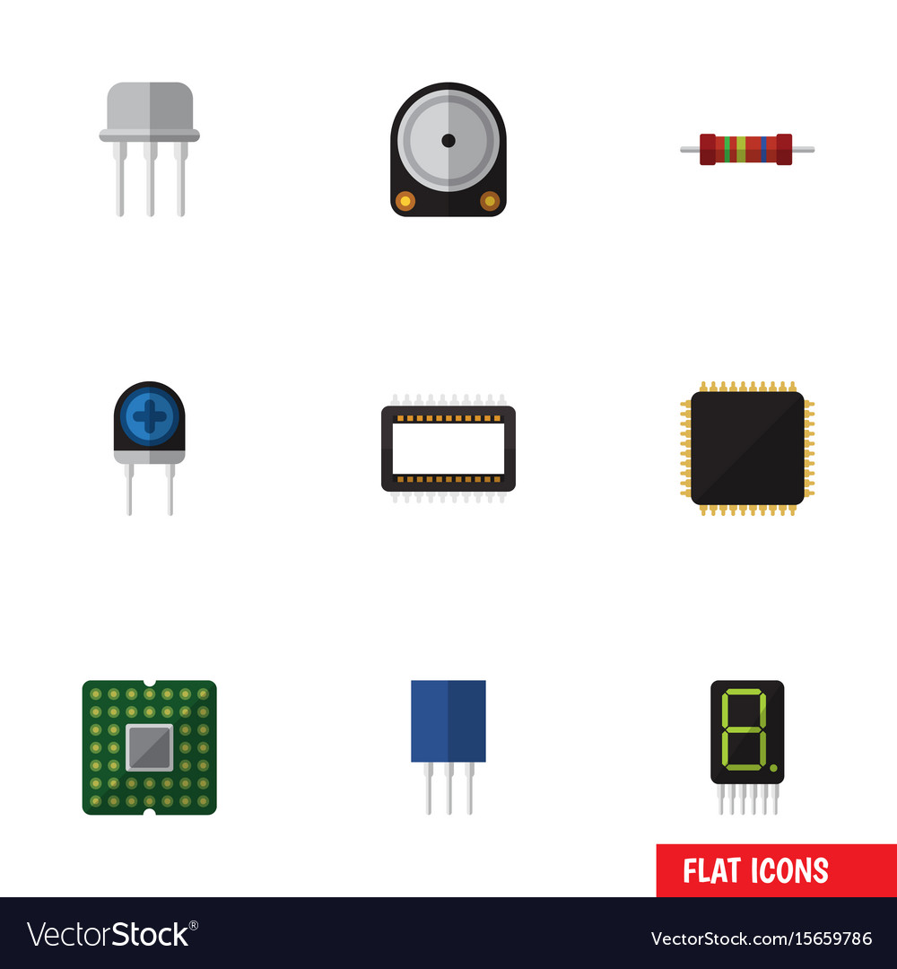 Flat icon device set of transducer mainframe