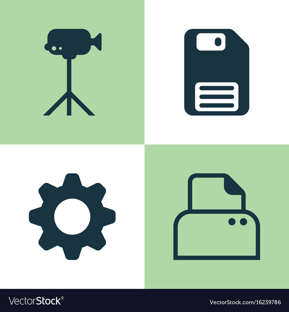 Hardware icons set collection of settings file