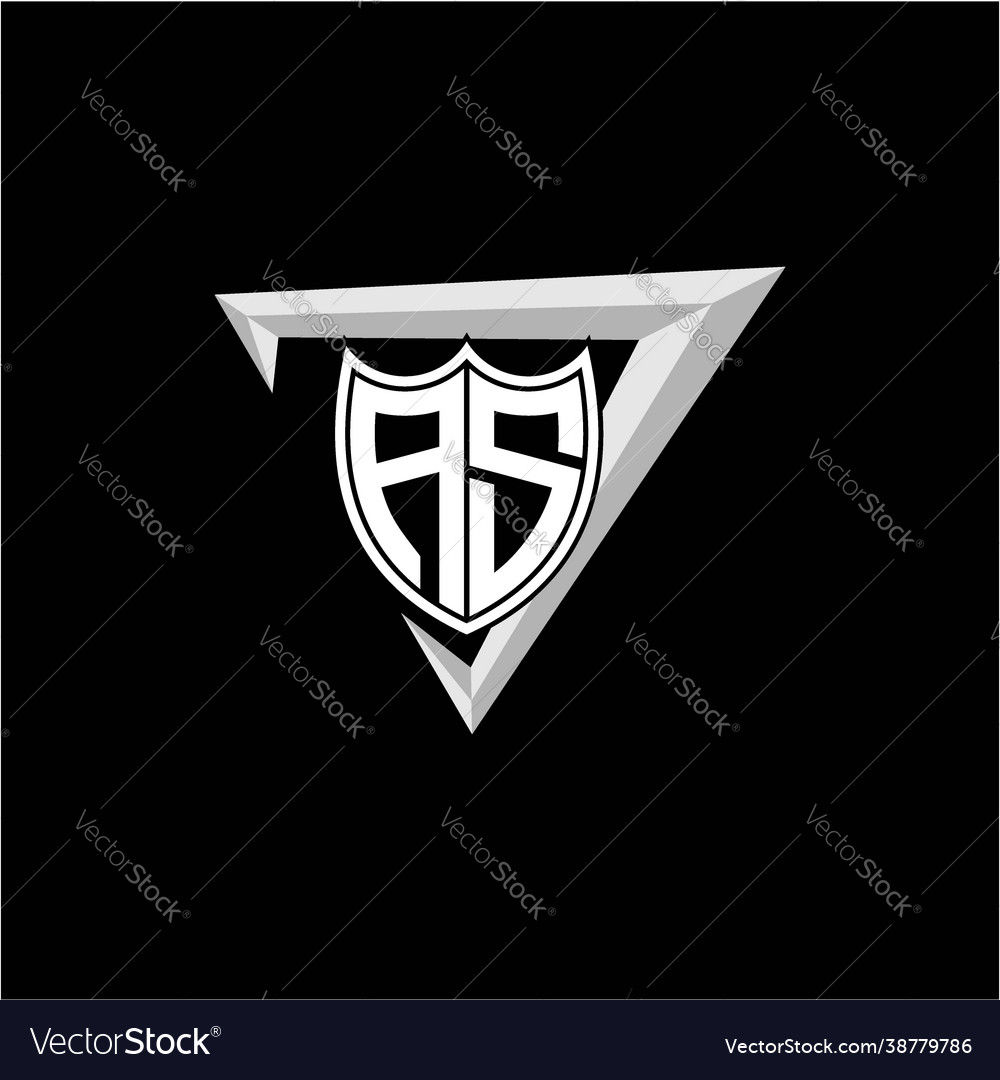 Initial letter a s shield shape with triangular Vector Image Initial letter a s shield shape with triangular