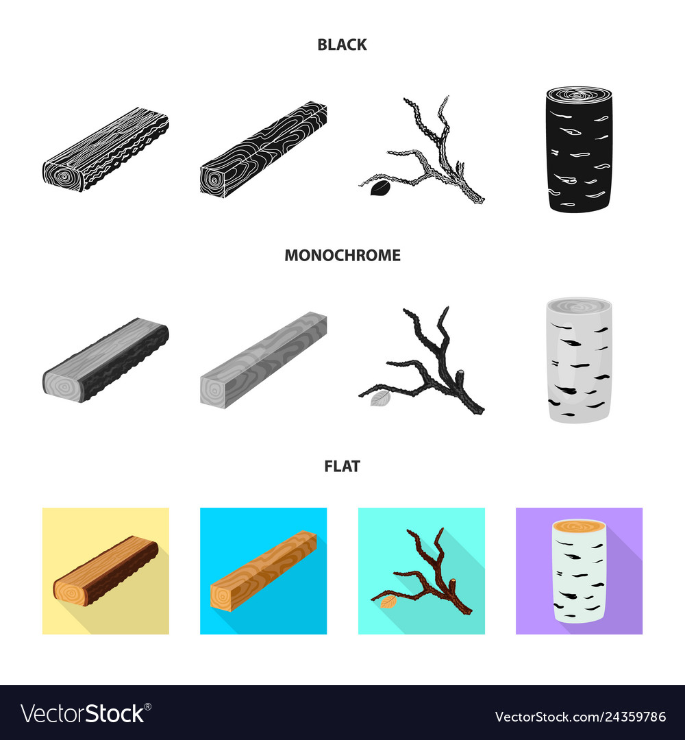 Isolated object of tree and raw logo set