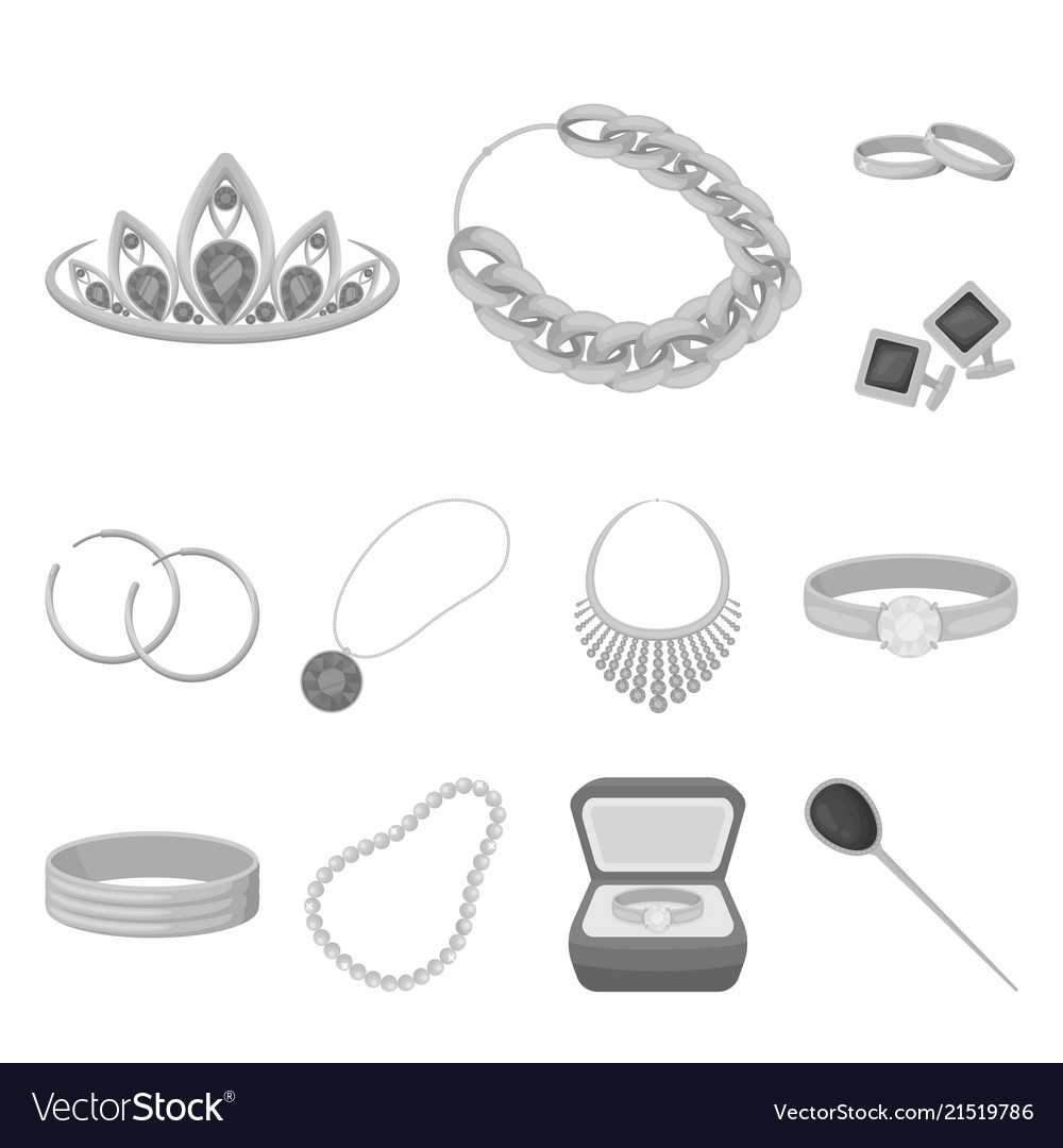 Jewelry and accessories monochrome icons in set