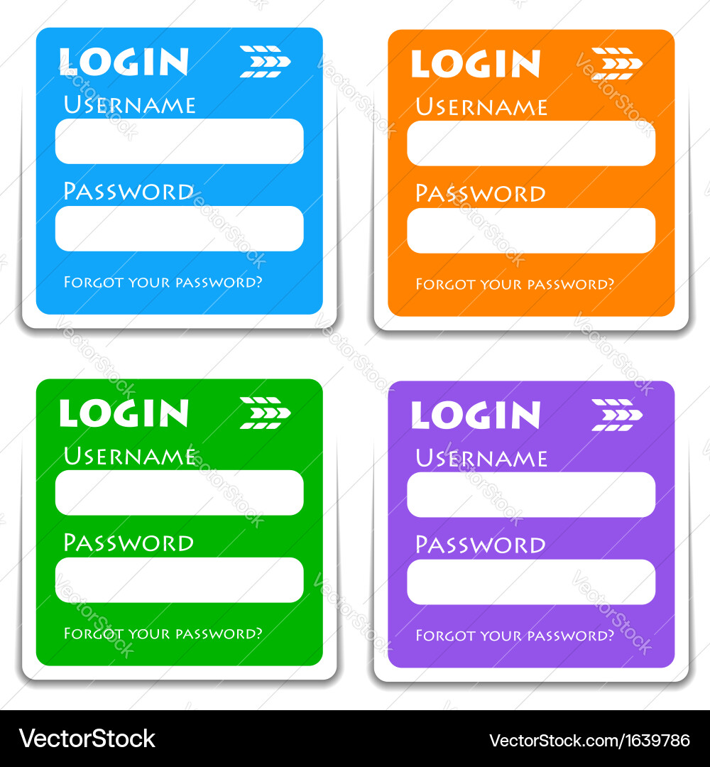 Login forms Royalty Free Vector Image - VectorStock