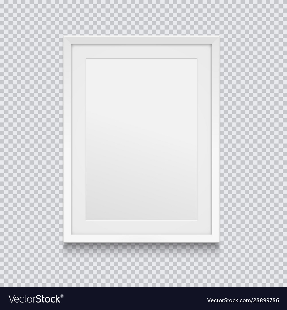 Realistic white picture or photo frame isolated on