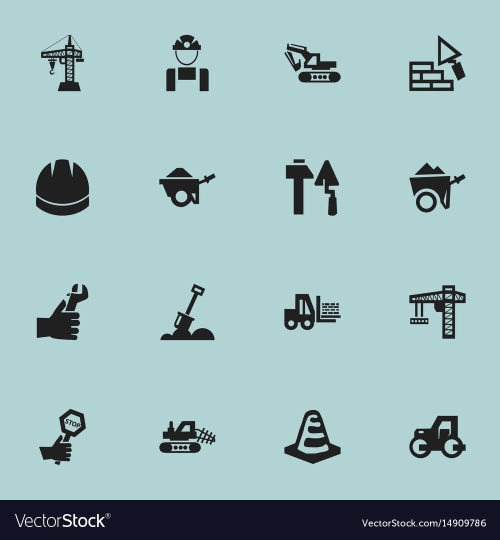 Set of 16 editable structure icons includes