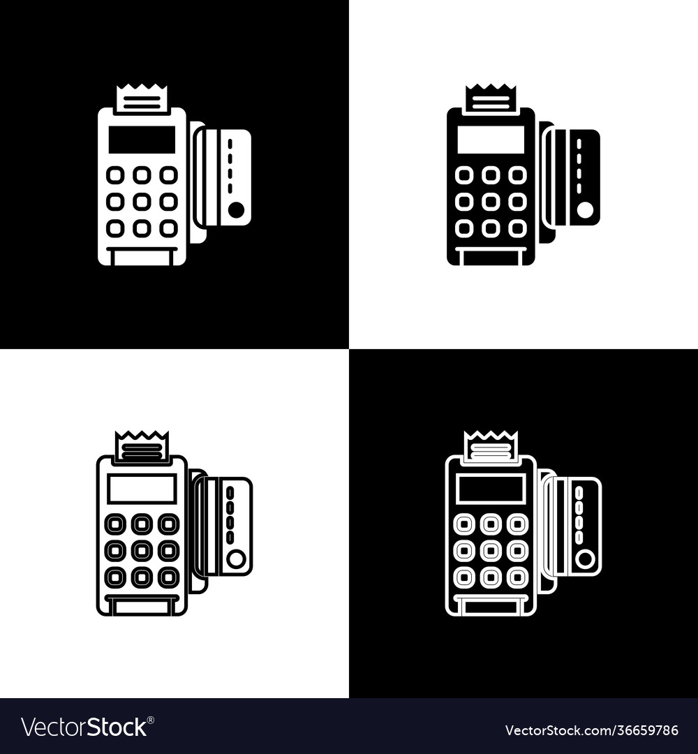 Set pos terminal with inserted credit card Vector Image Set pos terminal with inserted credit card