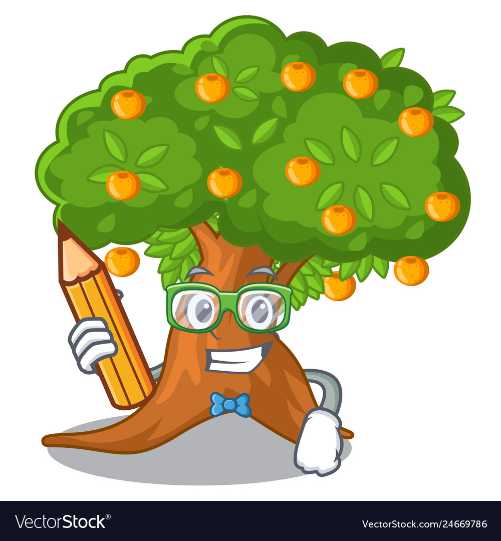 Student orange tree in the character shape