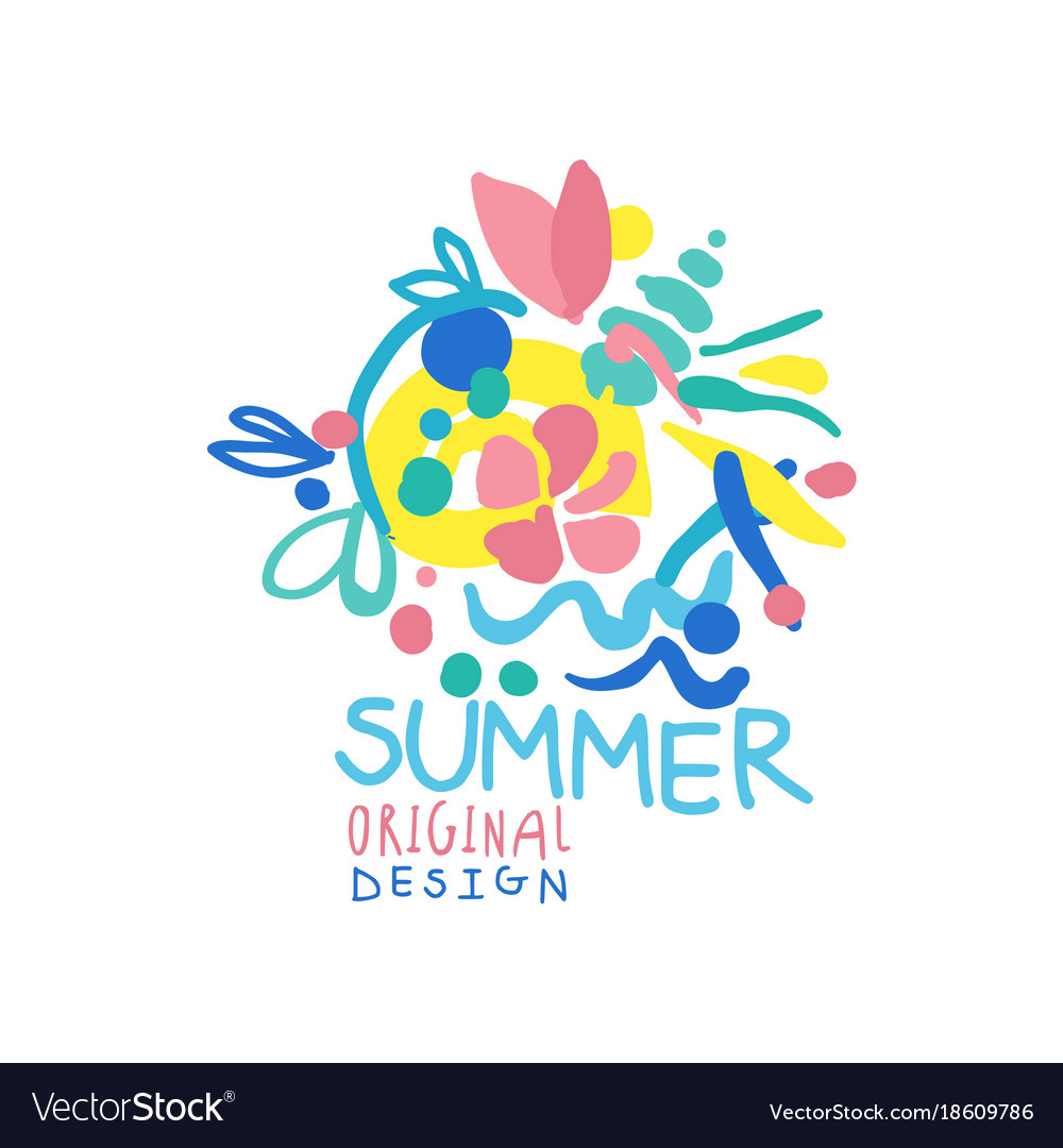 Summer logo original design summer season label Vector Image