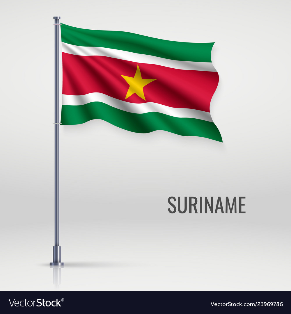 Suriname Flag on Pole
