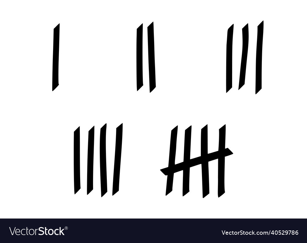 Tally marks to count days in prison vector image Tally marks to count days in prison