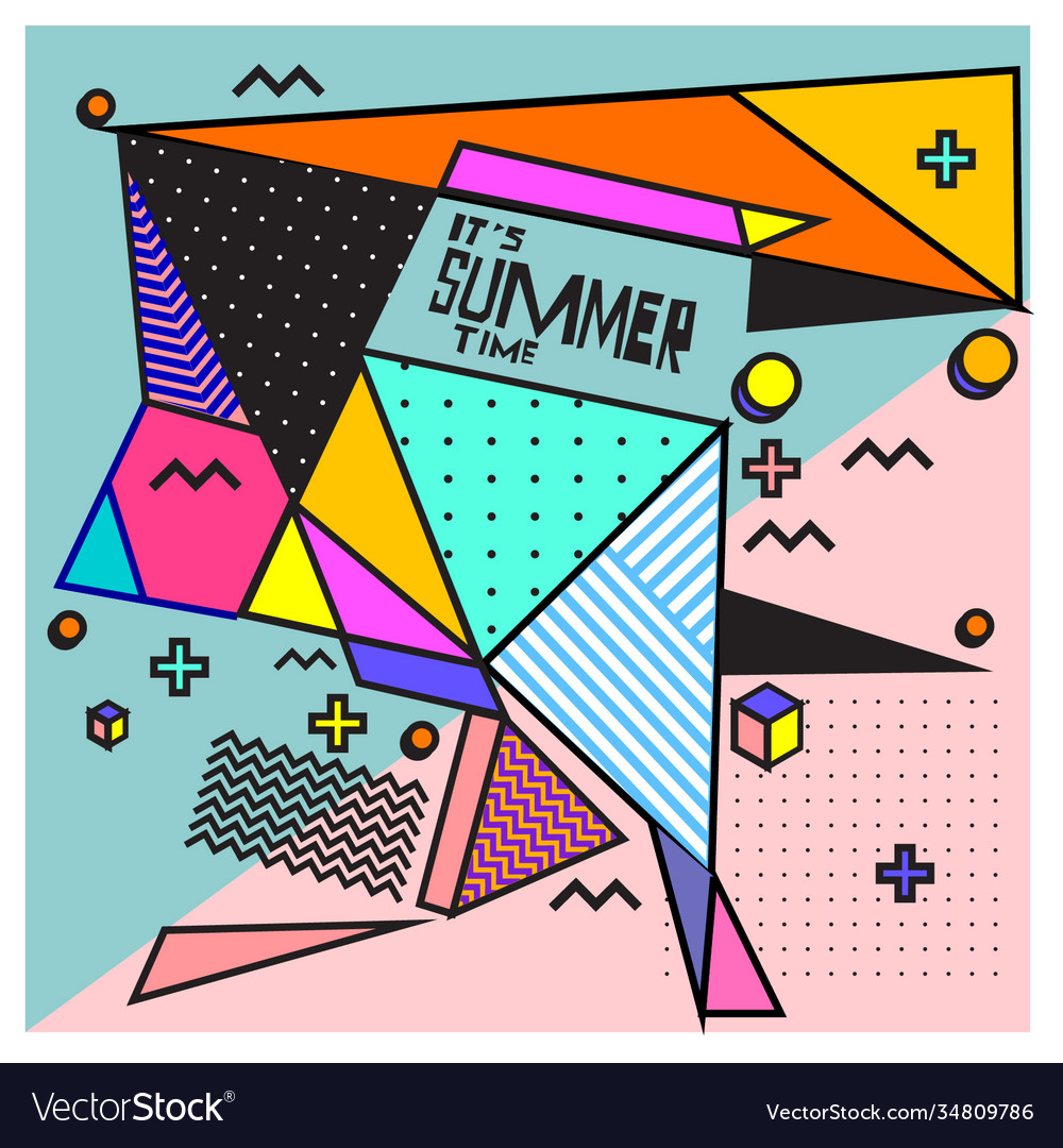 Triangle geometric forms for summer events vector image Triangle geometric forms for summer events