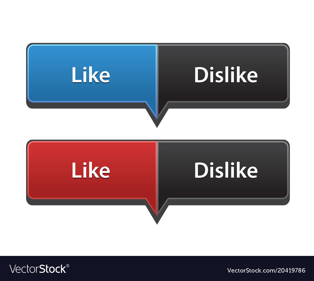 Web like and dislike buttons for website or app