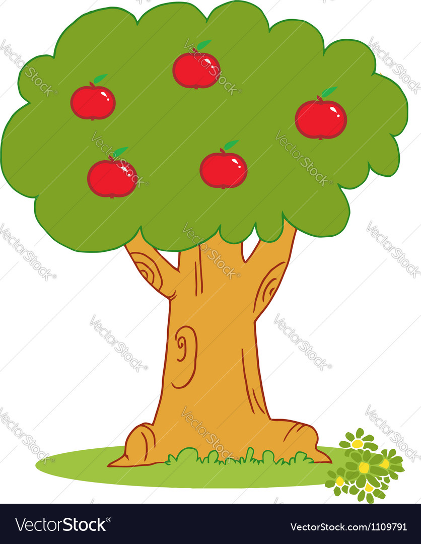 Apple tree covered with red apples