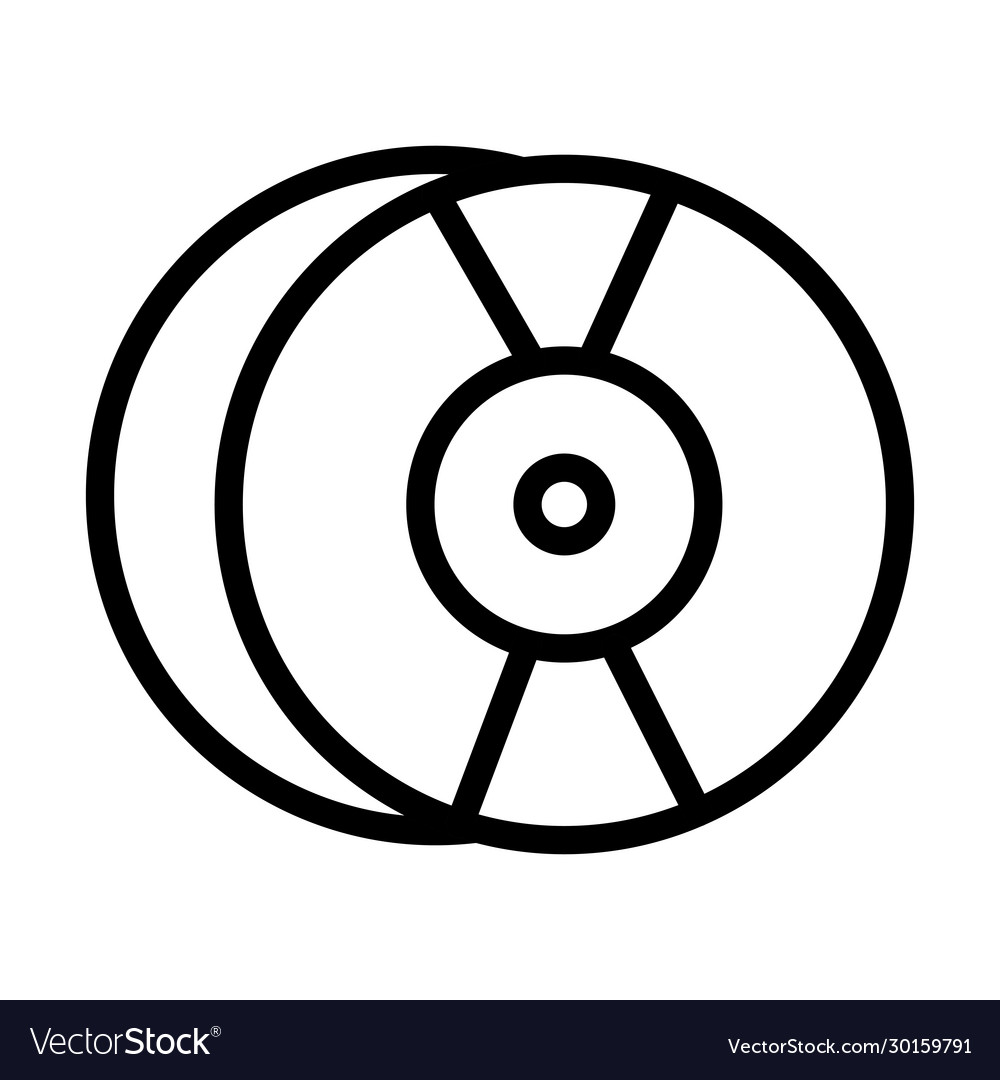Audio compact disk sound line style icon