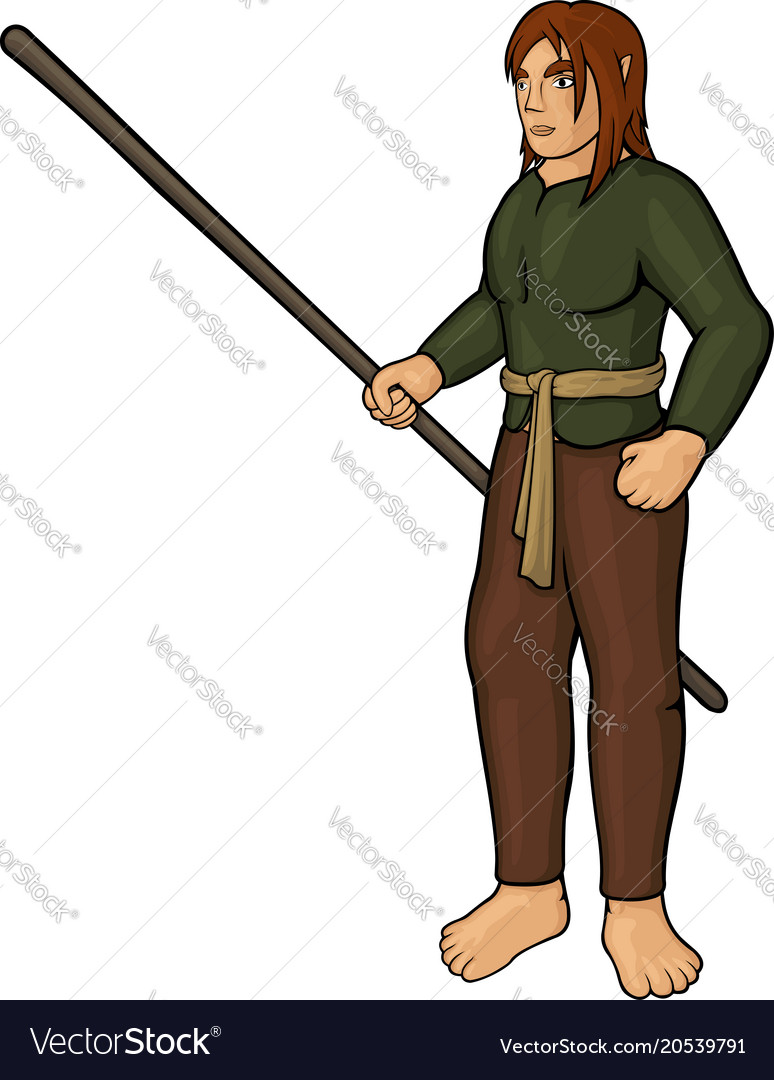Cartoon half elf villager Royalty Free Vector Image