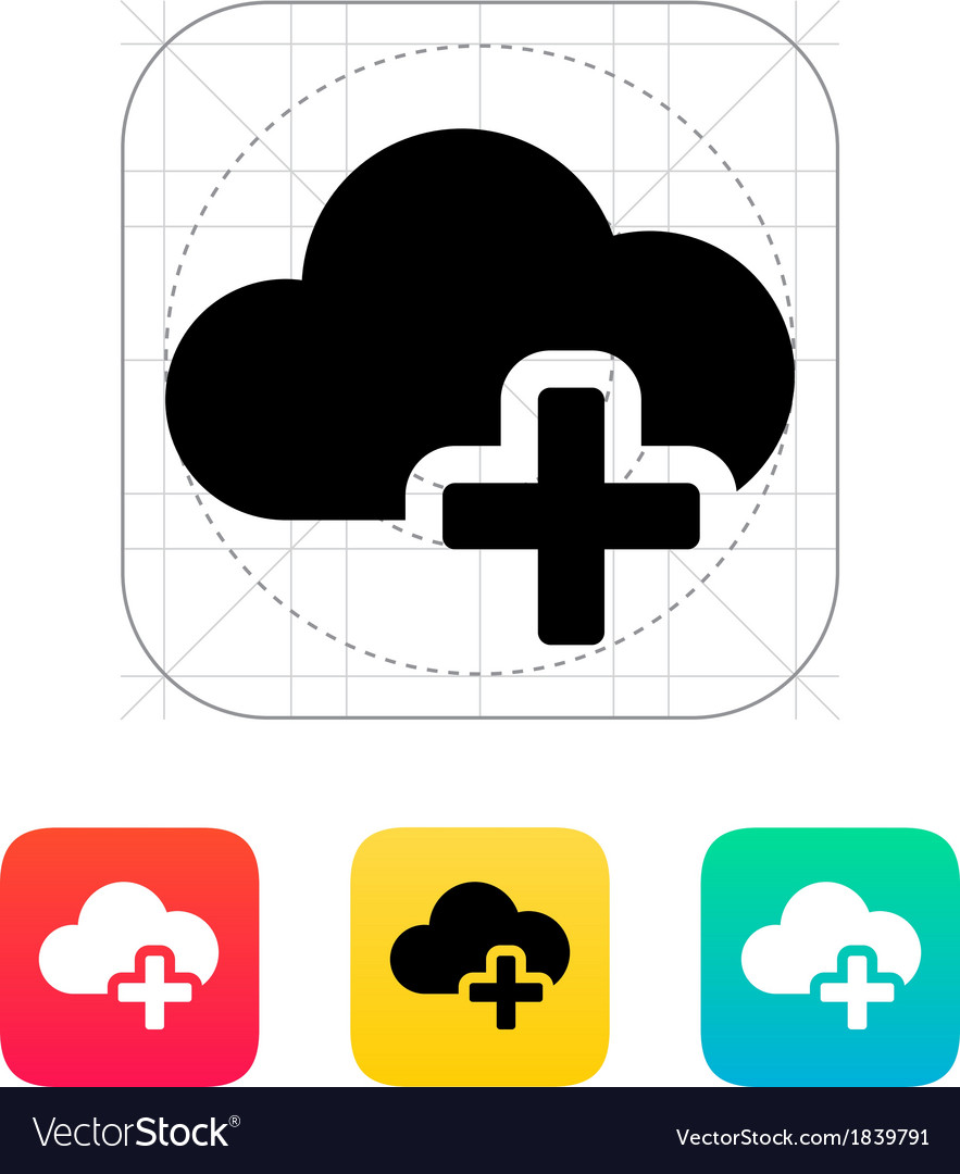 Cloud computing with plus icon