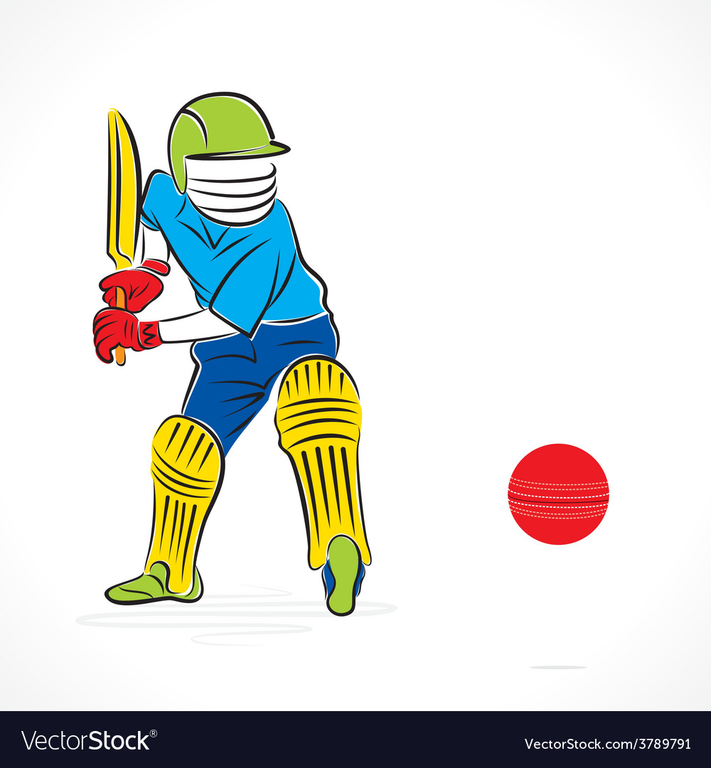 Cricket player ready to hit the ball design