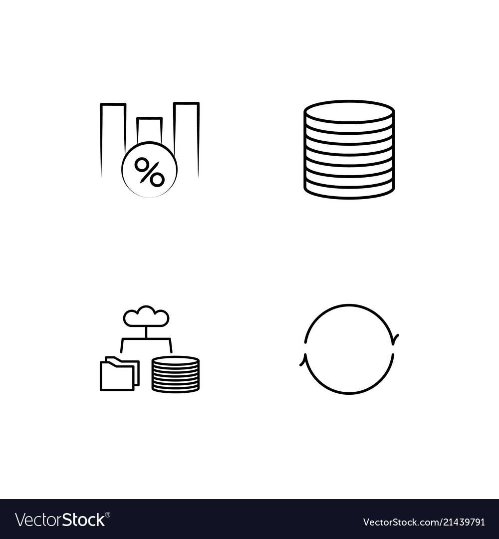 Data analytics linear icons set simple outline